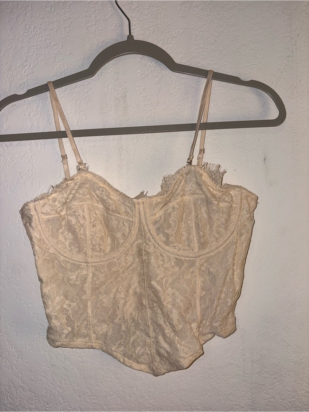 Lace Bustier Camisole in Beige - Women Intimates